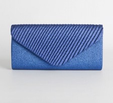 Borsetta donna pochette elegante cerimonia clutch da borsa piccola a mano blu 
