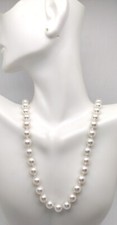 Classic White Faux Pearl Beaded Necklace 18  Elegant Timeless Jewelry