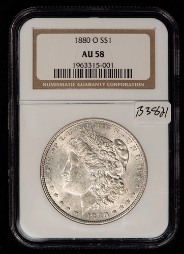 1880-O $1 Morgan Silver Dollar - White - NGC AU 58 - SKU-B3821