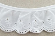 1-3/4 Ruffled Gathered Embroidery Eyelet Trim...