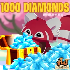 Animal Jam Classic AJC 1000 Diamonds (READ DESCRIPTION BEFORE BUYING)