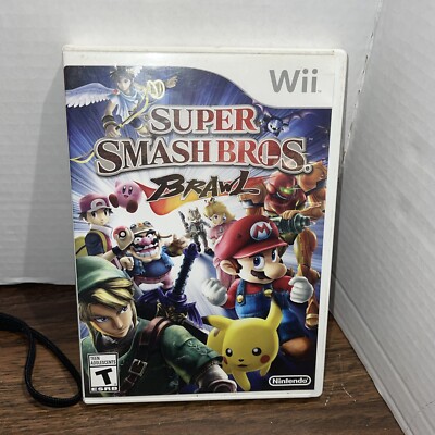 Super Mario Smash Bros Brawl Nintendo Wii, 2008 CIB Complete In Box Manuel