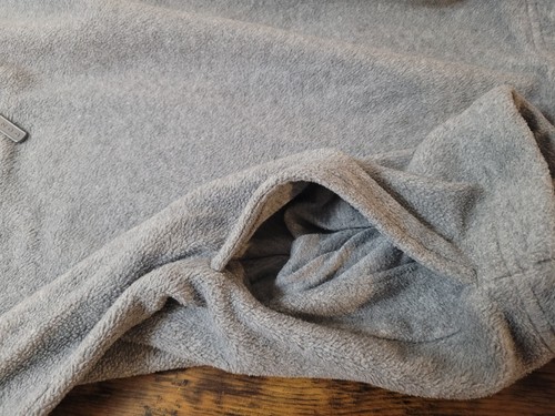Izod Sweatshirt Mens Medium Gray 1/4 zip Fleece Pullover pockets drawstring - Picture 10 of 12
