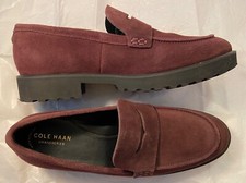 NEW Cole Haan Grandseries W24295 Geneva Loafer 8B Plumberry Suede NWOB 