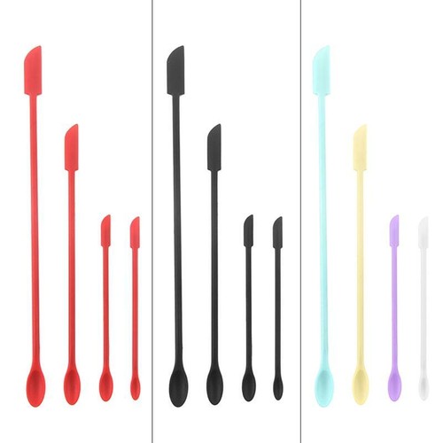 Mini Silicone Spatula Set- Small Rubber Spatula for Makeup- Thin Jar Scraper - Picture 10 of 14