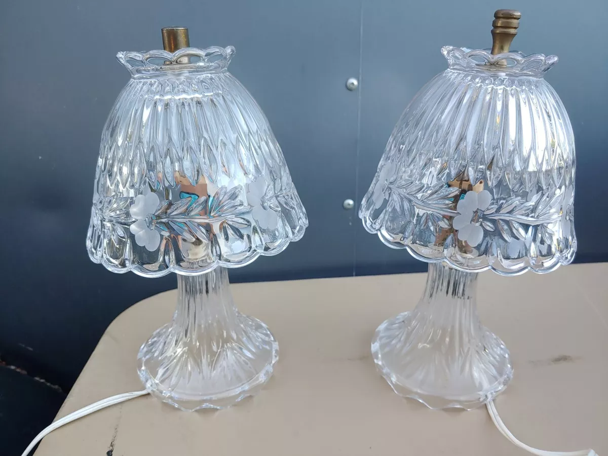 Vintage crystal boudoir lamps deals