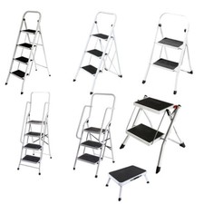 Trittleiter 1 bis 4 Stufen Klappbar Haushaltsleiter Kalppleiter Leiter max.150Kg