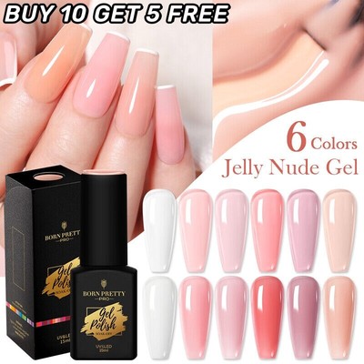 BORN PRETTY 15ML Jelly Pink Nail Art Gel Polish UV LED Soak Off Manicure Gel DIY