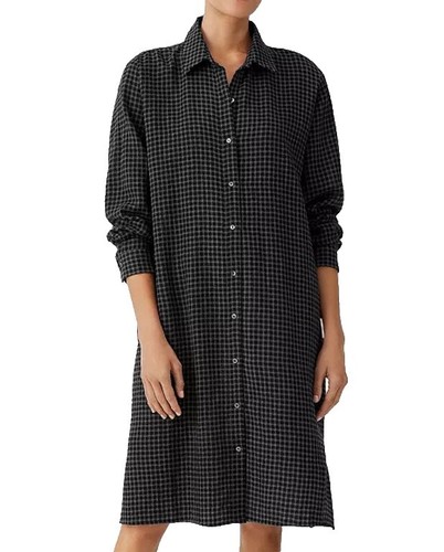 SZ XS Eileen Fisher MIDNT Viscose Jersey Three Quarter Sleeve V-Neck Dress  NWT | eBay