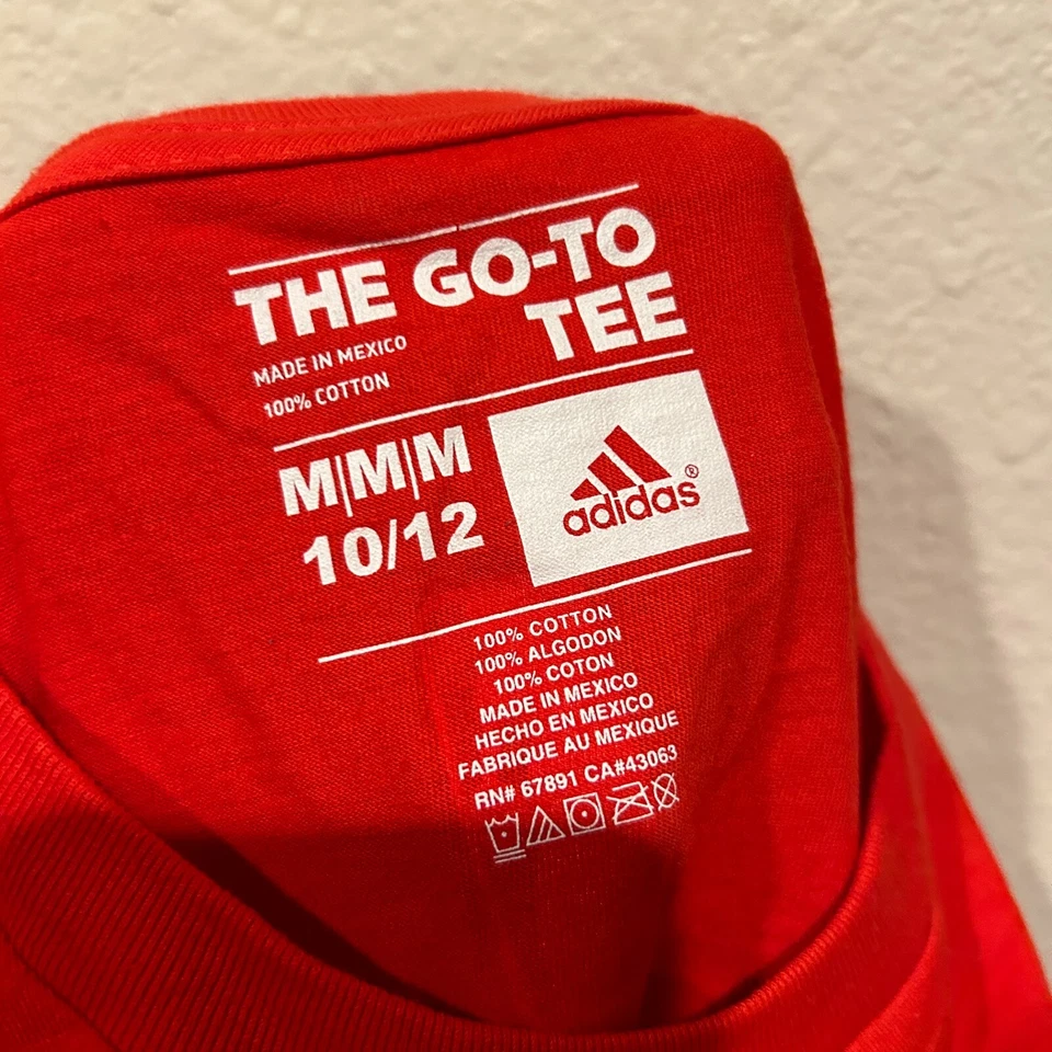 NWT Washington Wizards Adidas Youth TShirt Sz M 10/12 Red Short Sleeve John Wall - Image 3 of 4