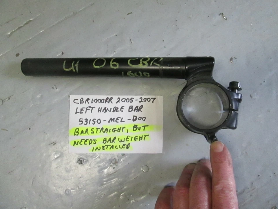 Manillar izquierdo honda cbr1000rr 2005-2007, 53150-mel-d00, con barra de peso Foto 4 de 4