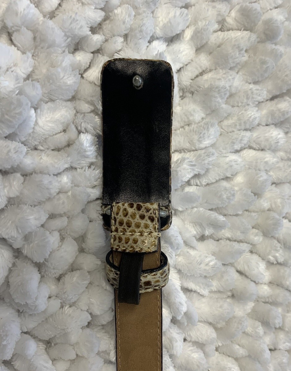 Vintage NORMA KAMALI Snakeskin Print Italian Calfskin Belt  display picture 3