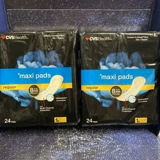 3 X  CVS Health Maxi Pads, Regular Size, 24 Pads Each - Free Shipping