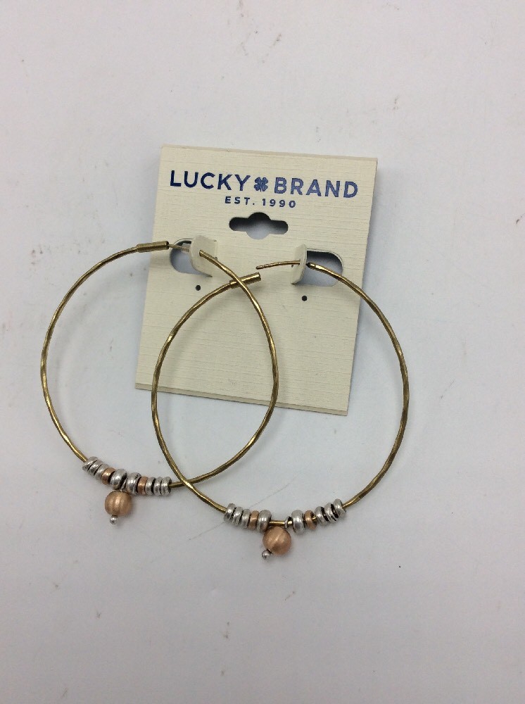 $29 lucky brand tri-tone beaded hoop earrings LC150 | eBay