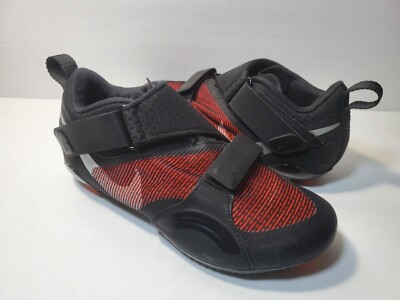 Black and Red Athletic Cycling Shoes with Velcro Straps Peloton | Shoes | Peloton Black And Red Athletic Cycling  main image 2