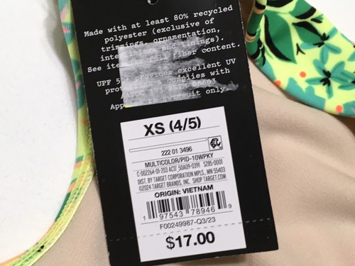Art Class Young Girls Size XS (4-5) Floral One Piece UPF 50+ Swimsuit - Picture 3 of 8