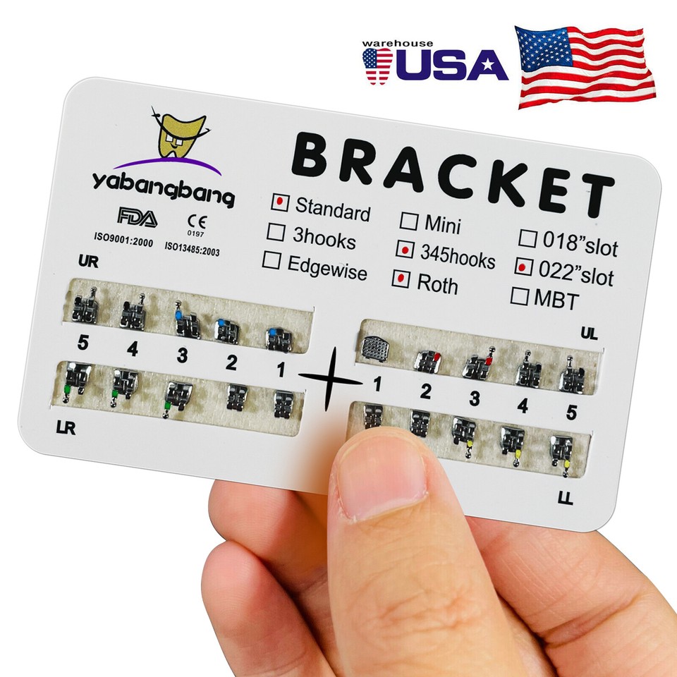 10X Dental Ortho Brackets Braces Standard MBT 0.022 Slot 3-4-5