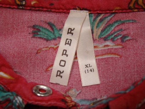 Roper Girls XL 14 Red Pearl Snap Horses Cowboys Ranch Western Shirt - Picture 3 of 6