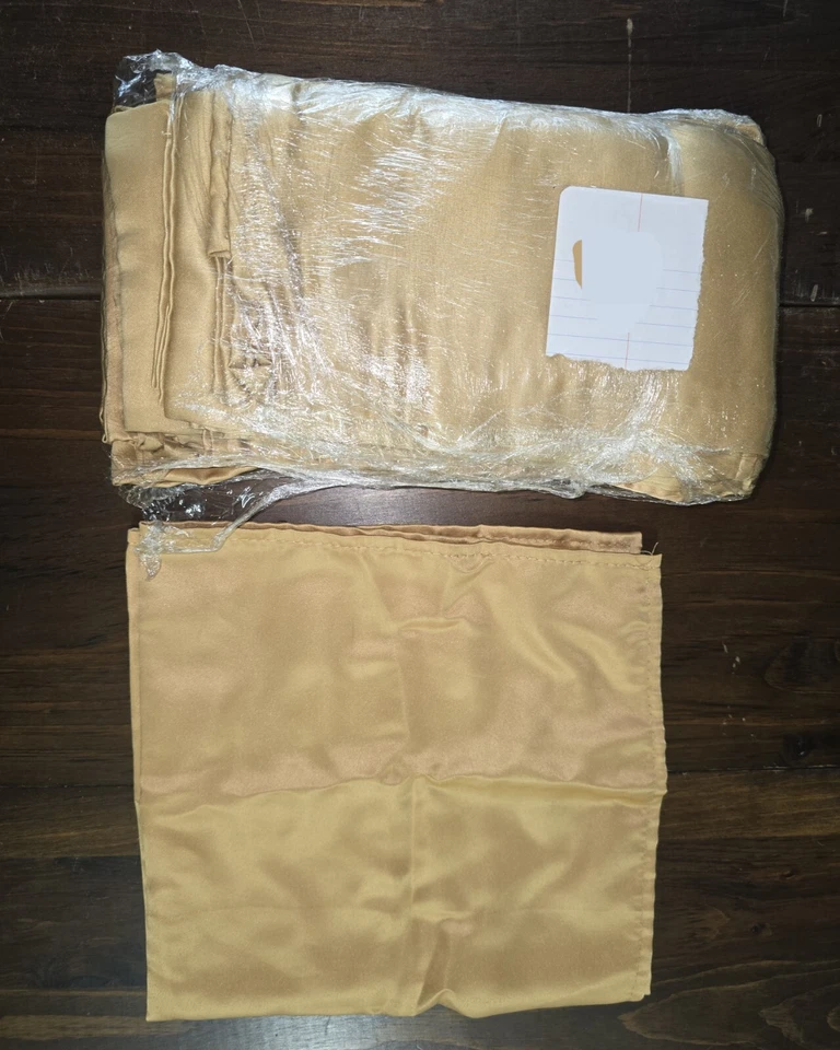 Gold Silk Dinner Napkins 20 x 20 Set of 5  - Image 2 of 2