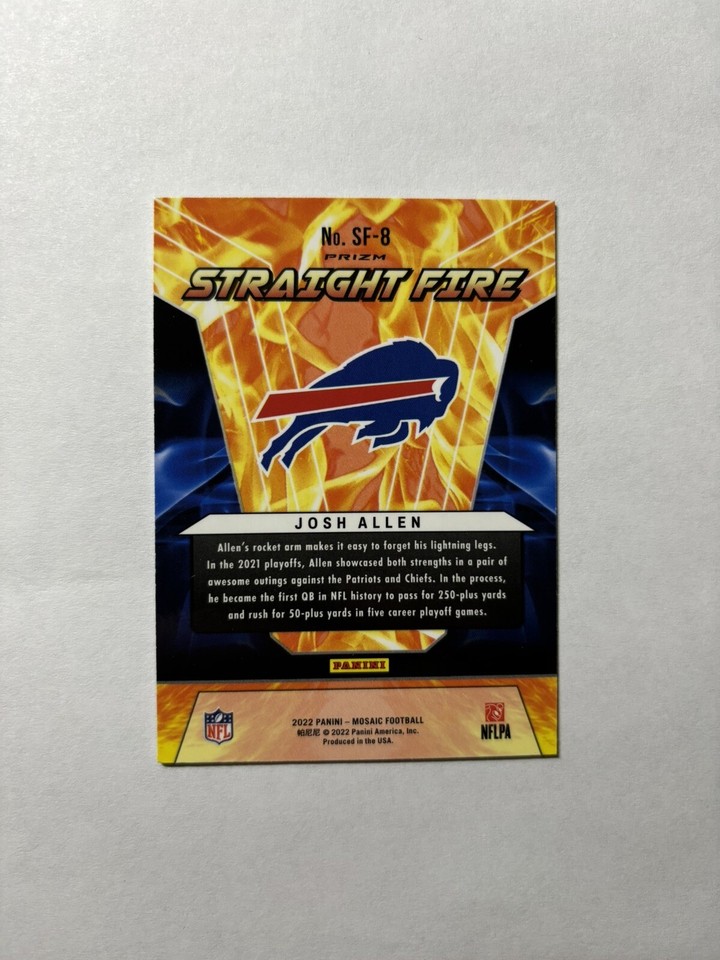 2022 Mosaic Josh Allen Silver Mosaic Prizm Straight Fire Buffalo Bills