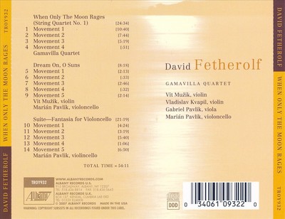 GAMAVILLA QUARTET PLAYS THE WORKS OF DAVID FETHEROLF NEW CD