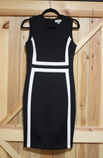 Calvin Klein Womens Dress Midi Size S Sleeveless Black Crow Neck