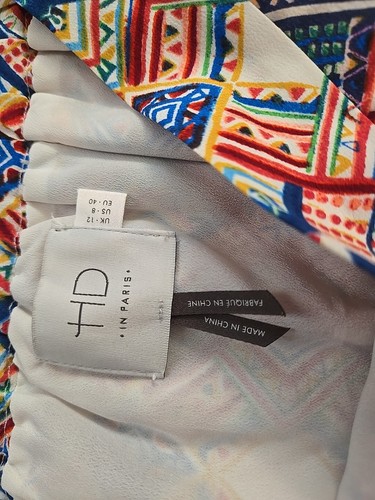 Anthropologie HD In Paris Olympia Silk Midi Skirt Printed Faux Wrap Size Sz 8 - Picture 7 of 13