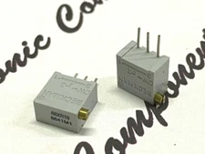 2pcs - BECKMAN 68XR10 10R Multi Turn Potentiometer / Trimmer, Horizontal