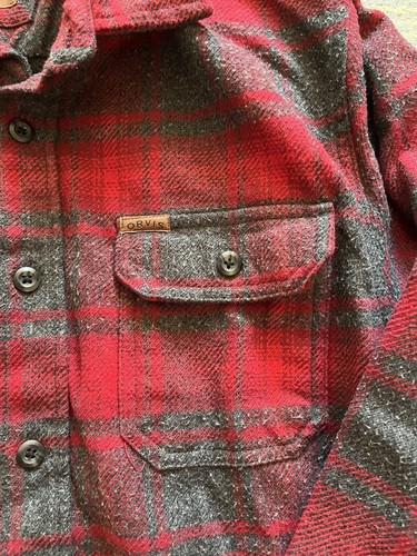 Orvis Big Bear Heavyweight Flannel Shirt - Red/Grey - Large - Picture 5 of 7