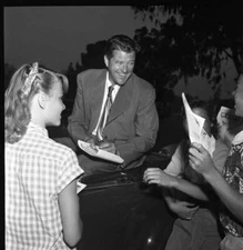 Dennis Morgan signing autographs Vintage Original 2.25 x 2.25 Camera Negative