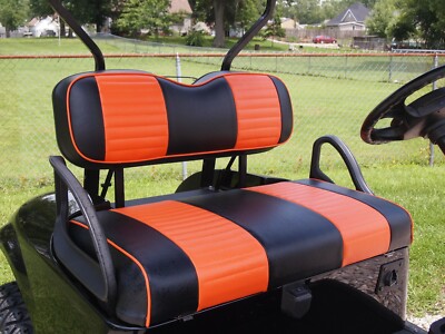 Orange Golf Cart Seat Covers Front & Back 1/2'' Extra Padding For Club Car EZGO