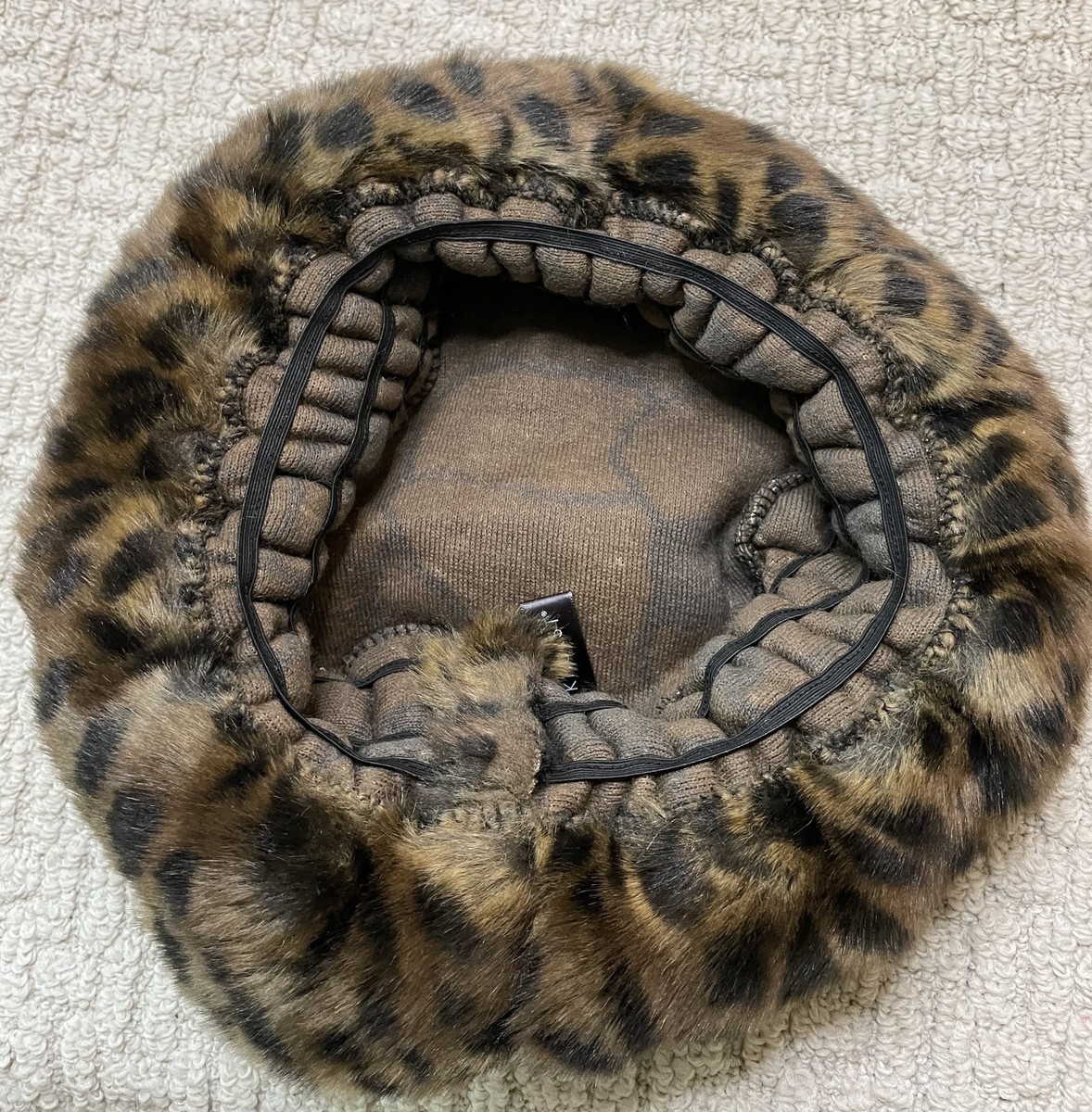 Parkhurst Faux Leopard Fur Bucket Hat OS NWOT Brown Black  display picture 1