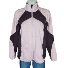 Nike FIT THERMA Pink Track Training Full Zip Jacket Womens size M Medium R1