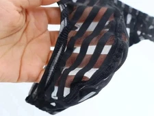New Men's Sexy Black Sheer Strip G-String Thong w/Enhancing Contoured Pouch-Gay