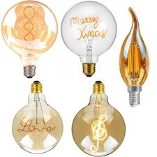 Vintage Spiral Filament LED Edison Bulb E14 E27 2W 4W Candle Decorative Light