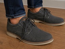 Nunn Bush Men's Shoes Gray Fabric Otto Plain Toe Oxfords Size 13 W