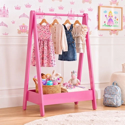 SALE Kids Clothes Rack Hanging Bedroom Storage Unit Pink deal from eBay