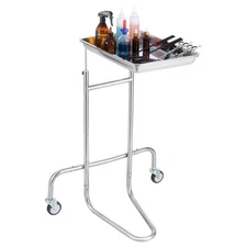 Stainless Steel Lab Cart with Single Tray & 2 Silent Wheels Medical Clinic