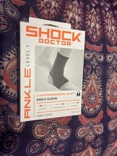 Compression Knit Ankle Sleeve with Support, Black/Grey, Adult-medium