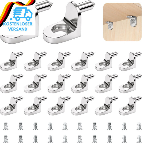 20 StüCk BodenträGer,5Mm RegalbodenträGer L Form, Metall RegalträGer FüR Einlege-image