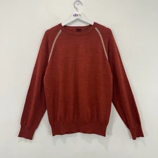 Paul Smith 100% Merino Wool Jumper Men XL Maroon Excellent Condition