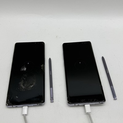 LOT OF 2 Samsung Galaxy Note8 SM-N950U1 6.3'' Cracked & Bad Battery (B12:3)