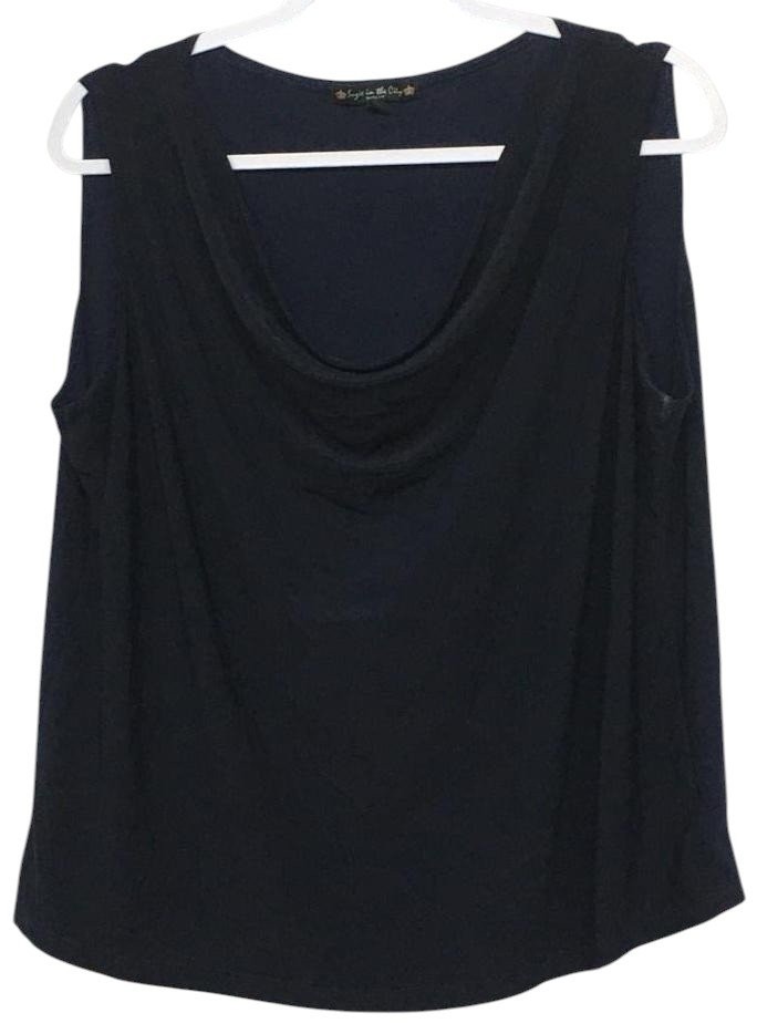 Suzie in the City Women's Black 2X Sleeveless Top Cotton Blend