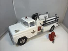 Vintage 1959 Tonka White Suburban Pumper Fire Truck With Hydrant Custom Restored
