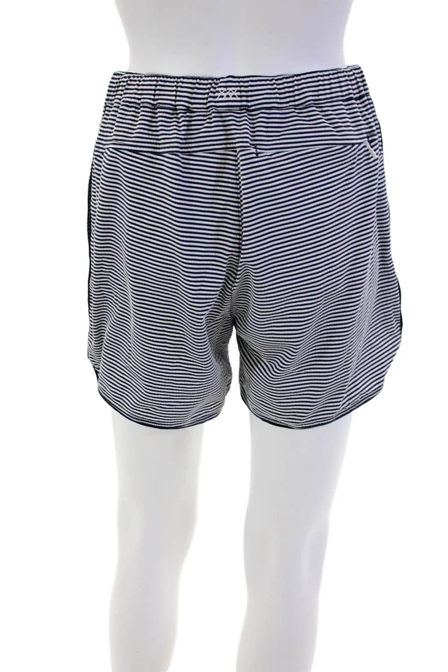 Pantalones cortos deportivos Rhone para mujer a rayas con cordón en la cintura con bolsillos azules talla S Foto 3 de 4