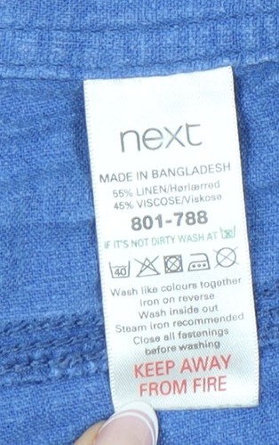 Next Women's Blue Wide-Leg Trousers Size 12L - Picture 3 of 12