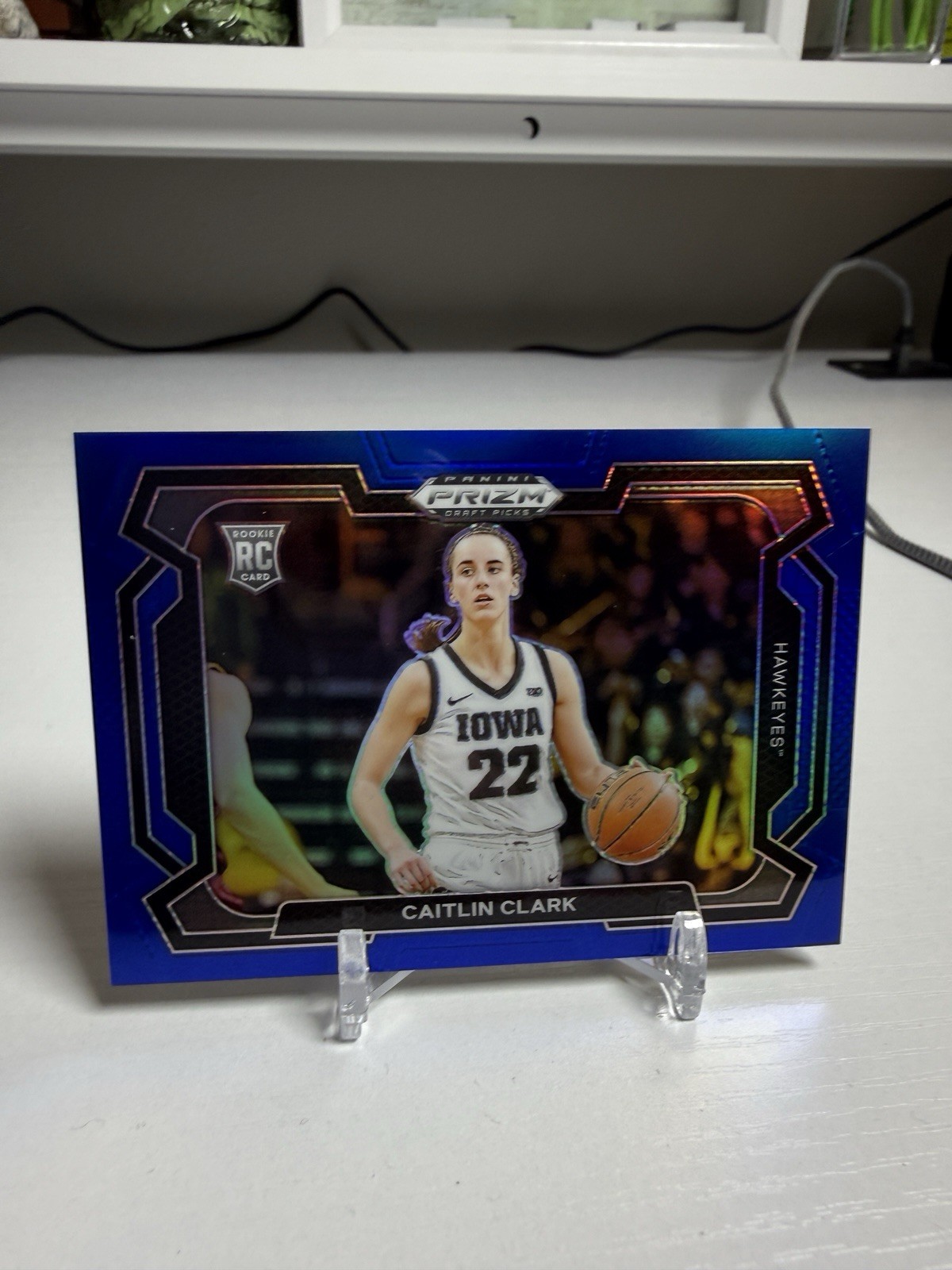 Caitlin Clark 2024 Panini Prizm Draft Picks Blue Prizm Variation RC SP /199 #57