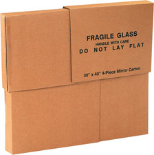 Large Mirror Box 30”L X 3.5”W X 40”H (1-Pack), Cardboard Boxes Perfect for Movin