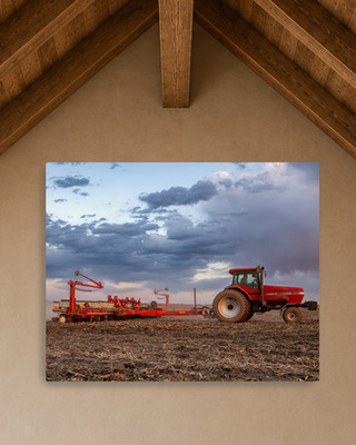 Against the Storm - Case IH Tractor Planting Canvas Wall Art