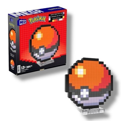 Mega Bloks Pokemon Classic Poke Ball Pixel Art 342 Piece Building Set NEW
